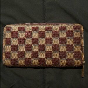 LOUIS VUITTON DAMIER EBENE CANVAS PAILLETTES SEQUIN ZIP WALLET